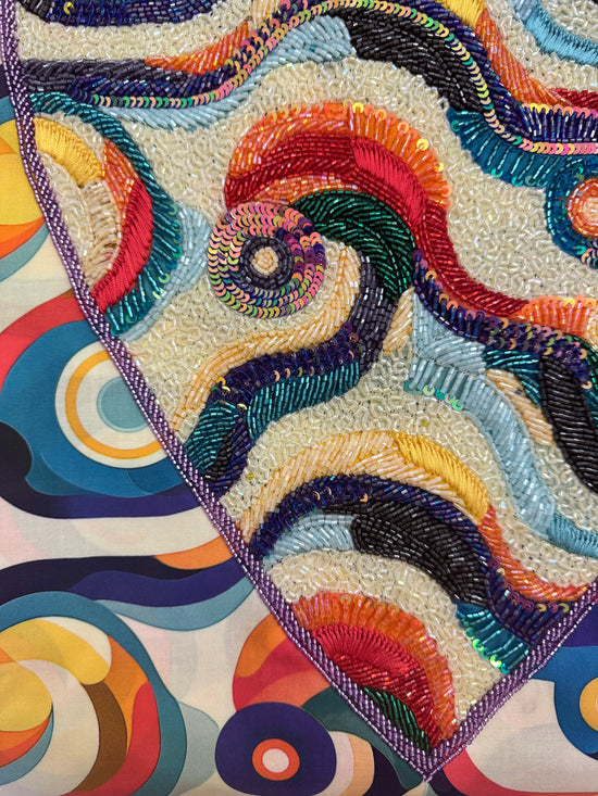 Retro Swirl Embroidered